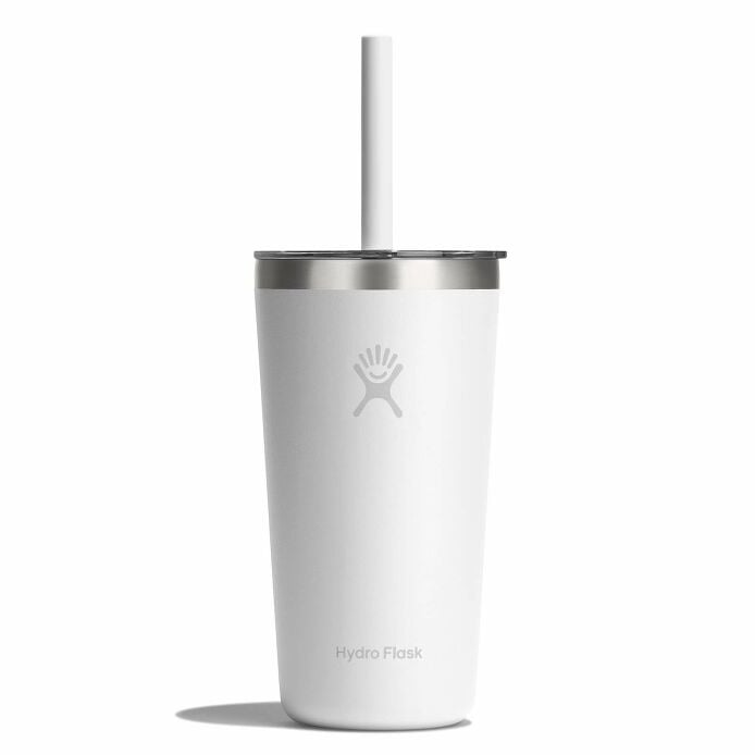 20 oz All Around™ Tumbler with Clear Straw Lid - White U3